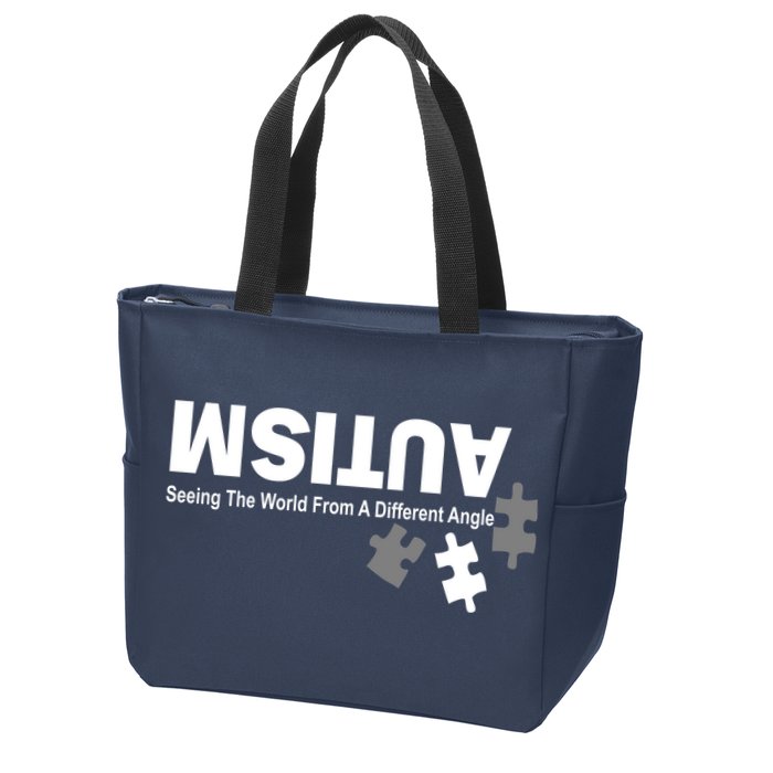 Autism Seeing The World From A Different Angle Zip Tote Bag