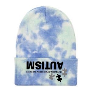 Autism Seeing The World From A Different Angle Tie Dye 12in Knit Beanie