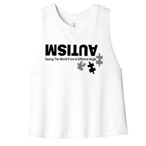 Autism Seeing The World From A Different Angle Women's Racerback Cropped Tank