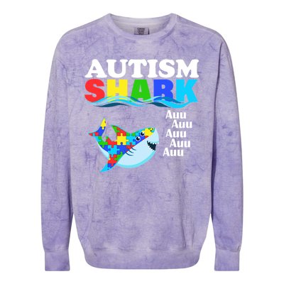 Autism Shark Colorblast Crewneck Sweatshirt