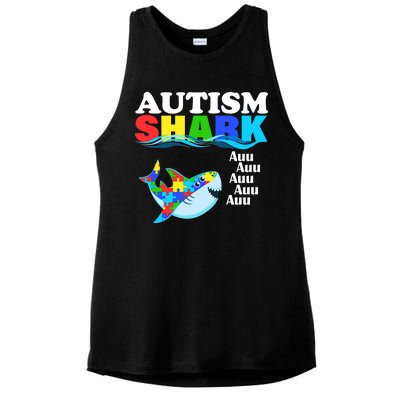 Autism Shark Ladies PosiCharge Tri-Blend Wicking Tank