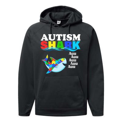 Autism Shark Performance Fleece Hoodie