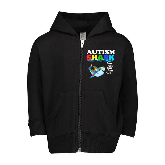 Autism Shark Toddler Zip Fleece Hoodie