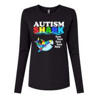 Autism Shark Womens Cotton Relaxed Long Sleeve T-Shirt