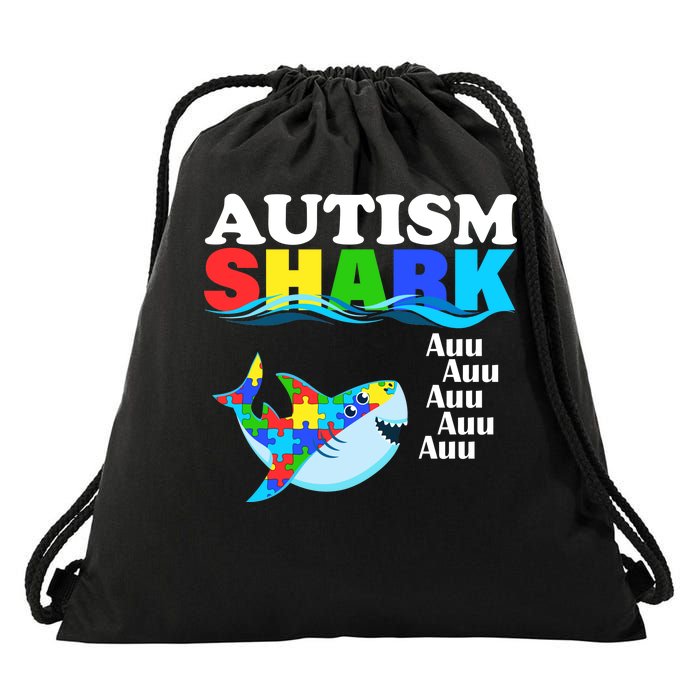 Autism Shark Drawstring Bag