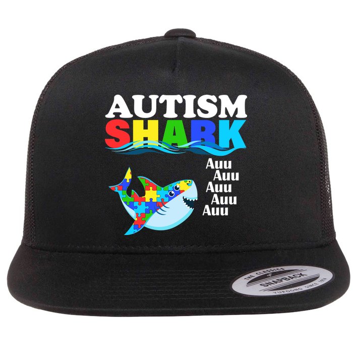 Autism Shark Flat Bill Trucker Hat