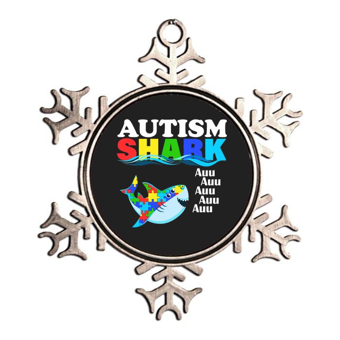 Autism Shark Metallic Star Ornament