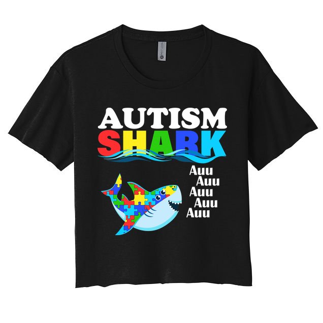 Autism Shark Crop Top