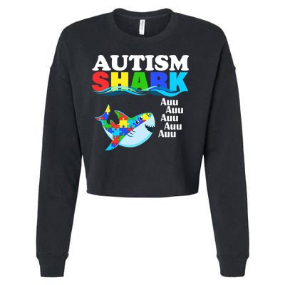 Autism Shark Cropped Pullover Crew