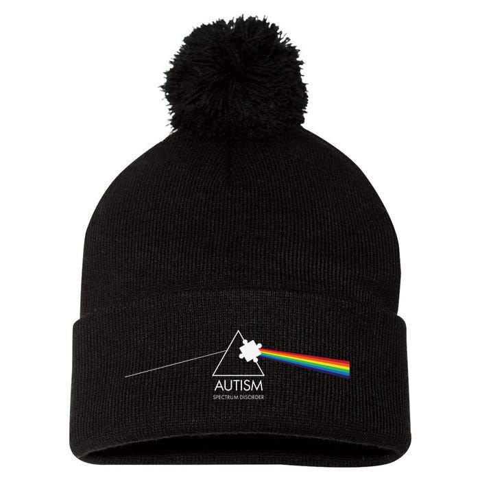 Autism Spectrum Disorder Prism Pom Pom 12in Knit Beanie