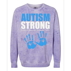 Autism Strong Colorblast Crewneck Sweatshirt