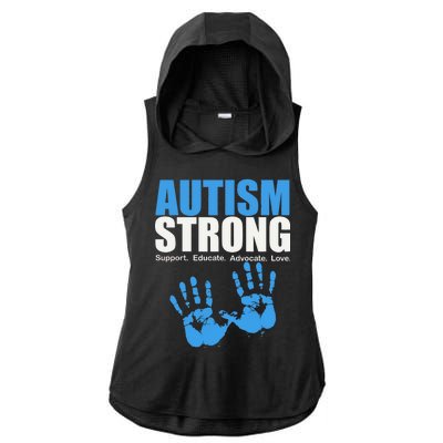 Autism Strong Ladies PosiCharge Tri-Blend Wicking Draft Hoodie Tank