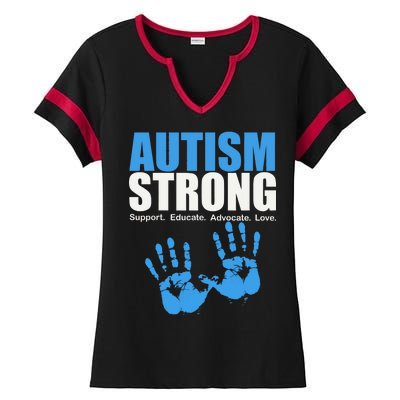 Autism Strong Ladies Halftime Notch Neck Tee