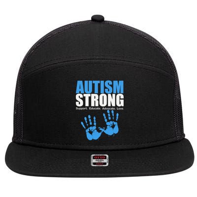 Autism Strong 7 Panel Mesh Trucker Snapback Hat