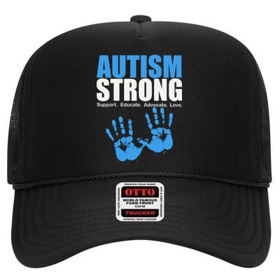 Autism Strong High Crown Mesh Back Trucker Hat