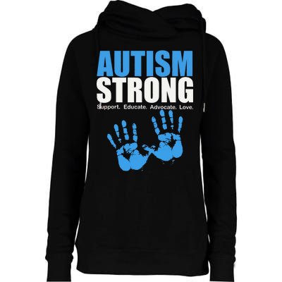 Autism Strong Womens Funnel Neck Pullover Hood