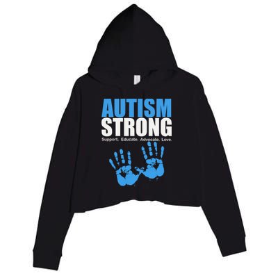 Autism Strong Crop Fleece Hoodie