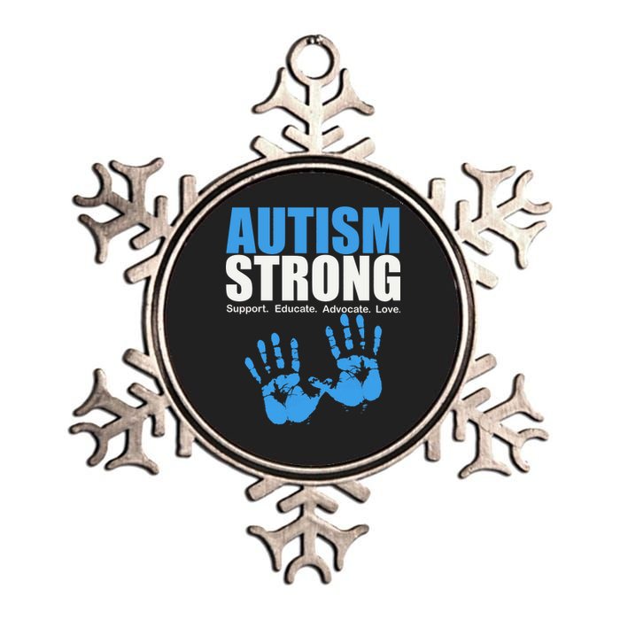 Autism Strong Metallic Star Ornament