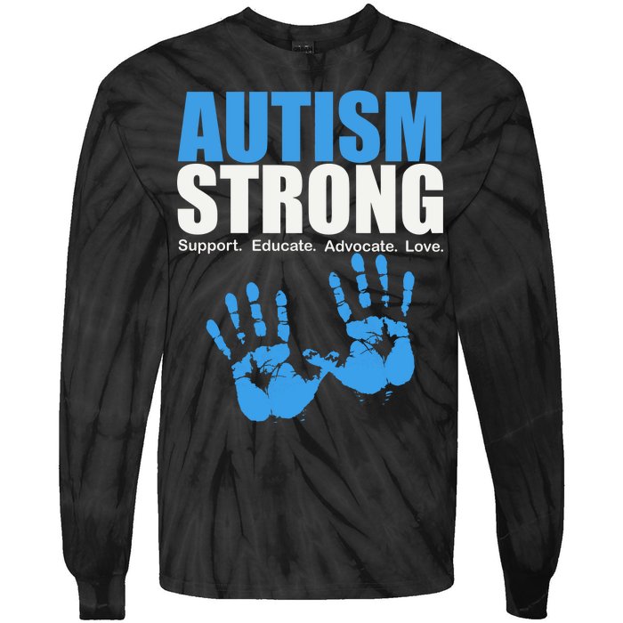 Autism Strong Tie-Dye Long Sleeve Shirt