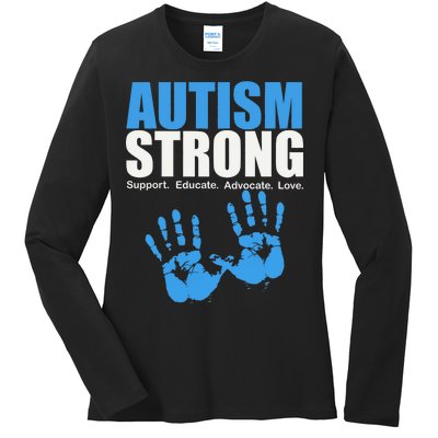 Autism Strong Ladies Long Sleeve Shirt