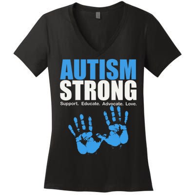 Autism Strong Women's V-Neck T-Shirt