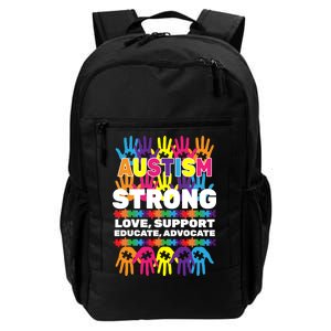 Autism Strong Handprints Love Support Daily Commute Backpack