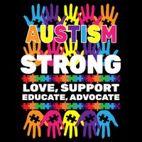 Autism Strong Handprints Love Support Drawstring Bag