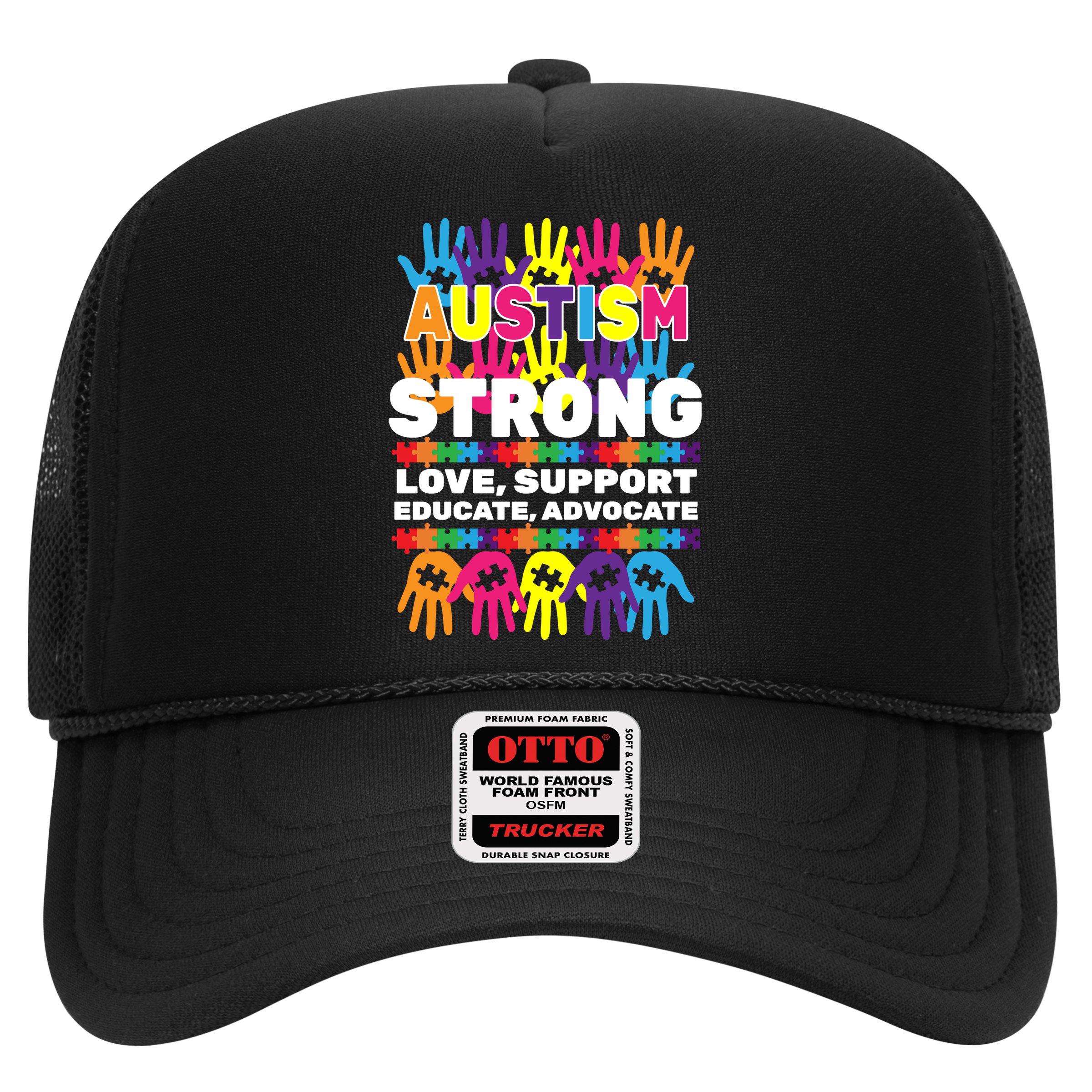 Autism Strong Handprints Love Support Hat