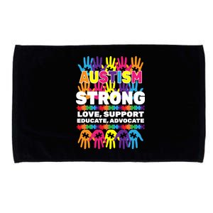 Autism Strong Handprints Love Support Microfiber Hand Towel