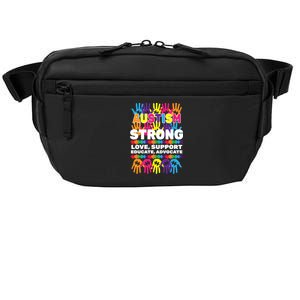 Autism Strong Handprints Love Support Crossbody Pack