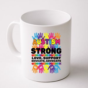 Autism Strong Handprints Love Support Coffee Mug