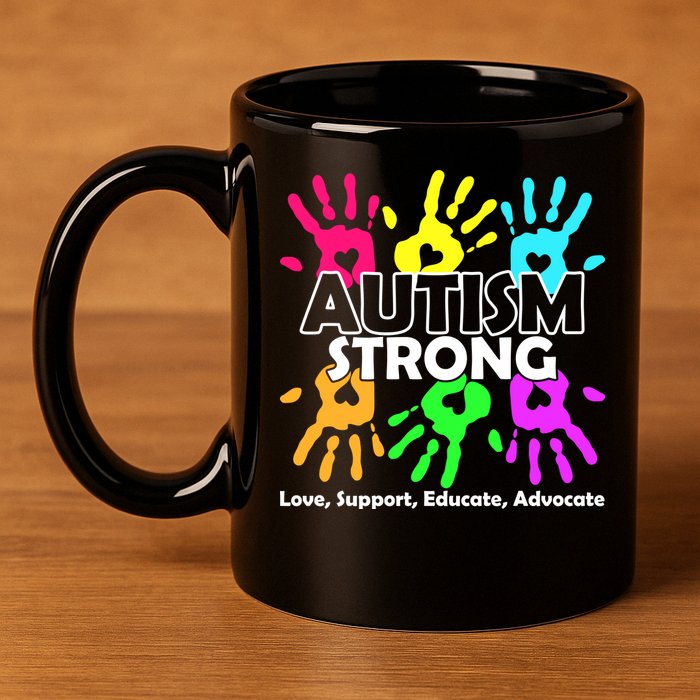 Autism Strong Love Support Educate Advocate 11oz C Handle Ceramic Mug