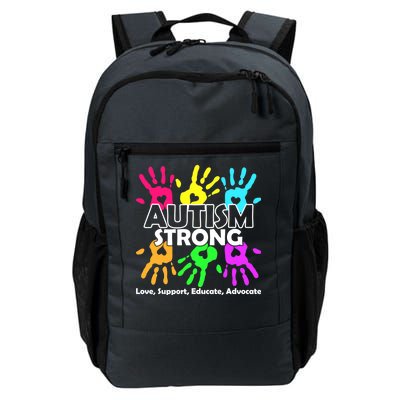 Autism Strong Love Support Educate Advocate Daily Commute Backpack