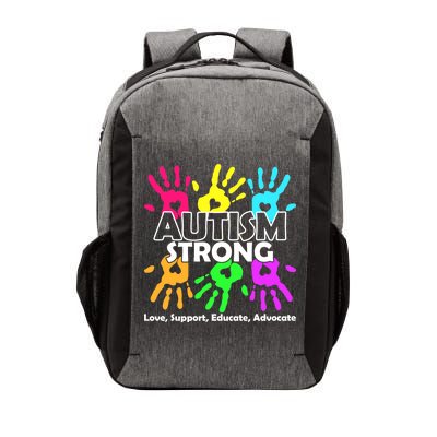 Autism Strong Love Support Educate Advocate Vector Backpack