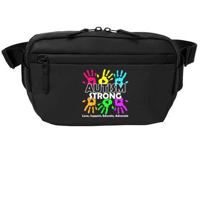 Autism Strong Love Support Educate Advocate Crossbody Pack