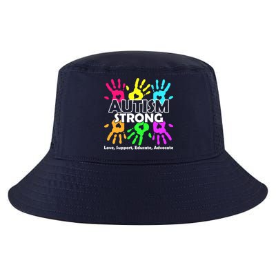 Autism Strong Love Support Educate Advocate Cool Comfort Performance Bucket Hat