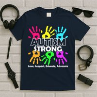 Autism Strong Love Support Educate Advocate T-Shirt