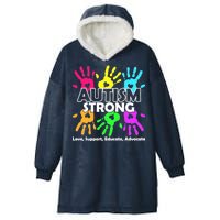 Autism Strong Love Support Educate Advocate Hooded Wearable Blanket