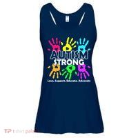 Autism Strong Love Support Educate Advocate Ladies Essential Flowy Tank