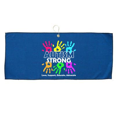 Autism Strong Love Support Educate Advocate Large Microfiber Waffle Golf Towel