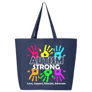 Autism Strong Love Support Educate Advocate 25L Jumbo Tote