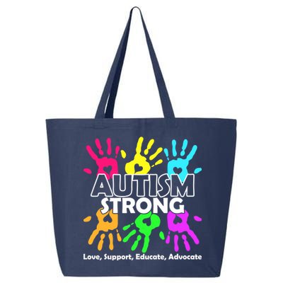 Autism Strong Love Support Educate Advocate 25L Jumbo Tote