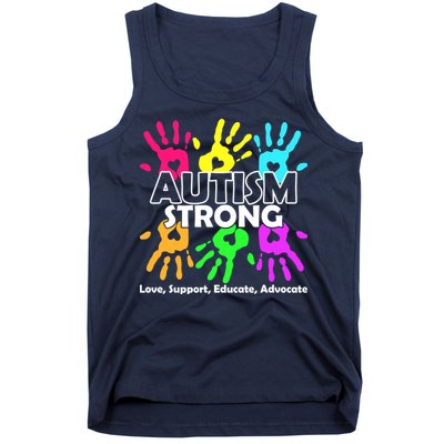 Autism Strong Love Support Educate Advocate Tank Top