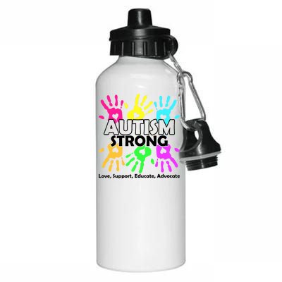 Autism Strong Love Support Educate Advocate Aluminum Water Bottle