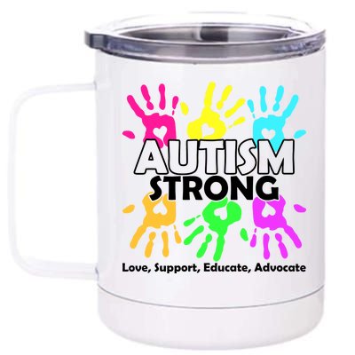 Autism Strong Love Support Educate Advocate 12 oz Stainless Steel Tumbler Cup