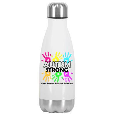 Autism Strong Love Support Educate Advocate Stainless Steel Insulated Water Bottle