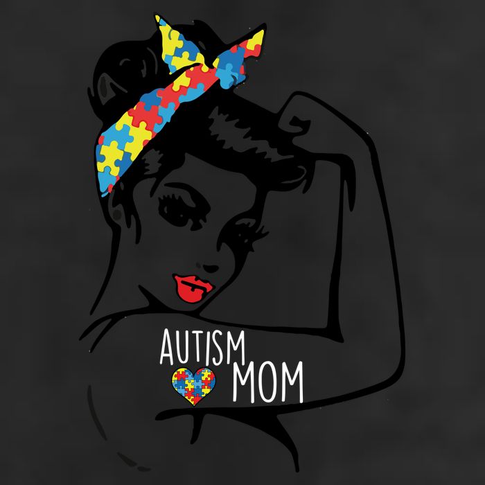 Autism Strong Mom 7 Panel Mesh Trucker Snapback Hat