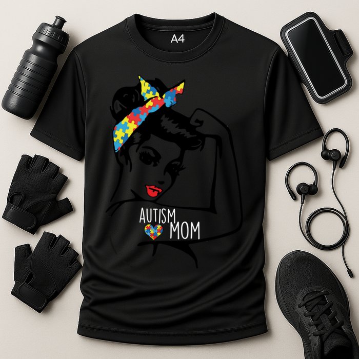 Autism Strong Mom Cooling Performance Crew T-Shirt