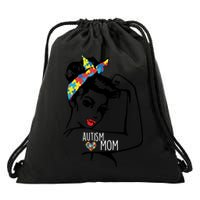 Autism Strong Mom Drawstring Bag