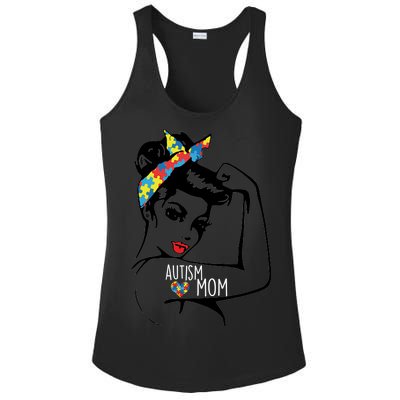 Autism Strong Mom Ladies PosiCharge Competitor Racerback Tank